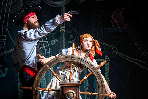 Night Pirate Show in Cancun aboard a Pirate Ship Lobster Dinner