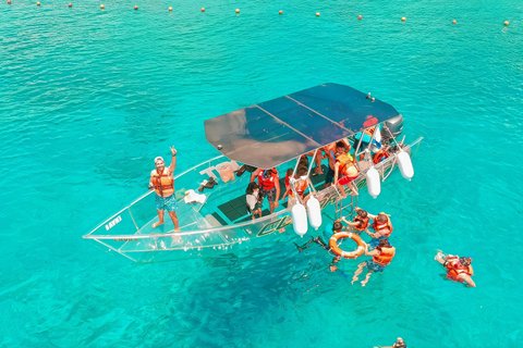 Guided Glass Bottom Boat Tour with Snorkeling on Cozumel Reef